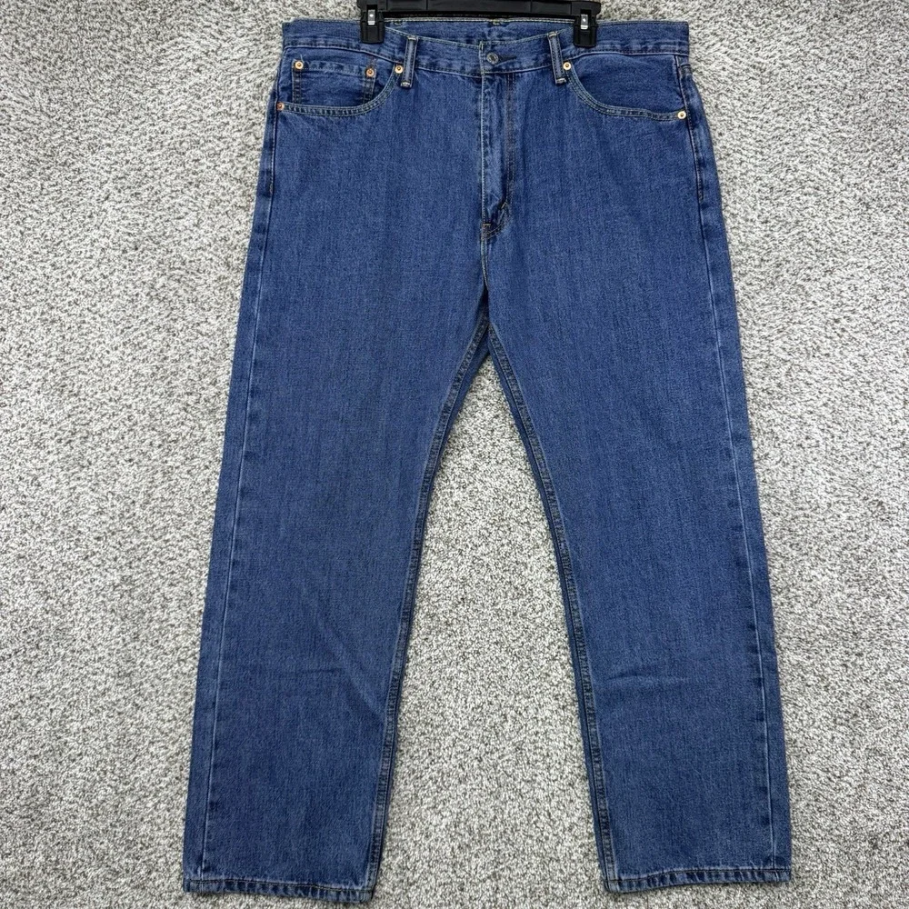 Levi's 505Jeans Mens Size 38x30 Blue Denim Pants Straight Leg Medium Wash Cotton